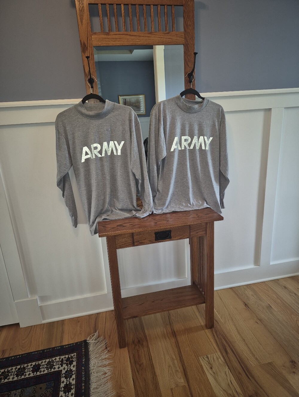 Vintage ARMY Shirt Long-Sleeve Top Both Size Small